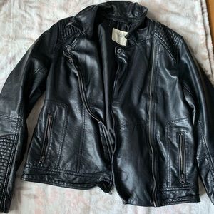 Black leather jacket